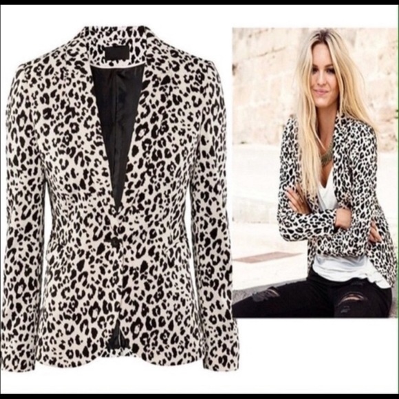 H&M Jackets & Blazers - H&M Leopard Print Jacket
